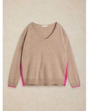 White Stuff Stuff Sansa V-Neck Sweater - Natural