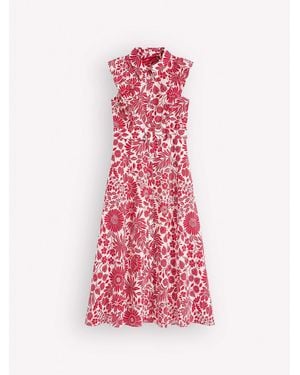 Boden Ruffle Bodice Shirt Dress - Pink