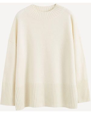 Chinti & Parker Pure Cashmere Comfort Jumper - White