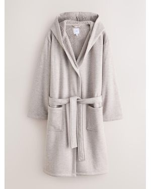 Next Marl Supersoft Borg Lined Dressing Gown - Gray