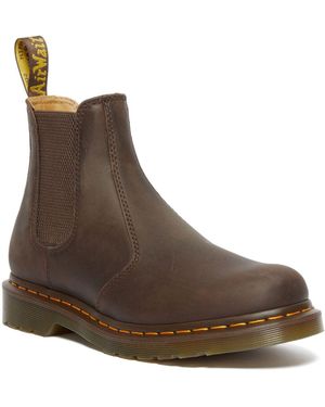 Dr. Martens 2976 Crazy Horse Chelsea Leather Boots - Brown