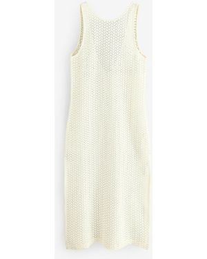Roxy Playa Mood Crochet Midi Beach 100% Cotton Dress - White