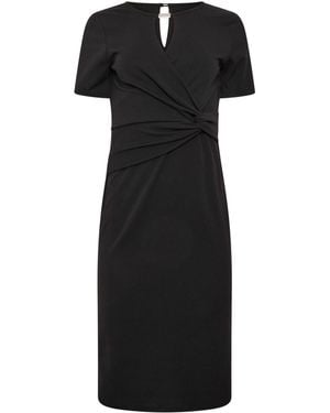 M Com Kleid Mit 3/4-Ärmeln Und Gedrehtem Riegel Petite-Größe - Schwarz