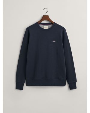 GANT Sweatshirt Mit Rundhalsausschnitt Und Schild-Logo - Blau