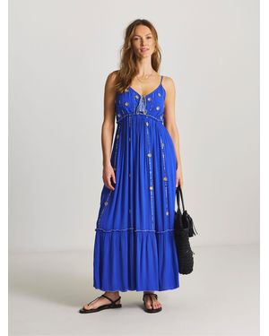 JD Williams Mirror Trims Maxi Beach Dress - Blue