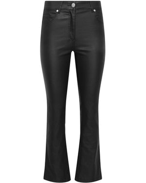 M Com Petite Coated Bootcut Jeans - Black
