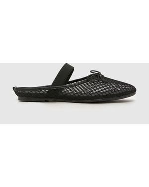 schuh Linnet Backless Mesh Ballerina - Black