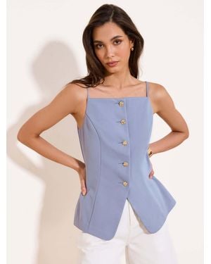 Lipsy Square Neck Waistcoat - Blue