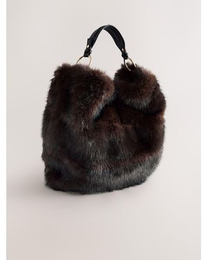 Next Chocolate Faux Fur Shoulder Bag - Black