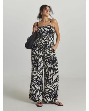 Simply Be Magisculpt Shirred Beach Jumpsuit - White