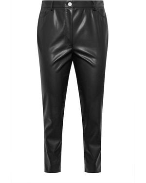 Evans Pu Straight Leg Pants - Black