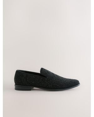 Next Jewel Trim Loafers - Black