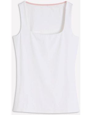 Boden Double Layer Square Neck Vest - White