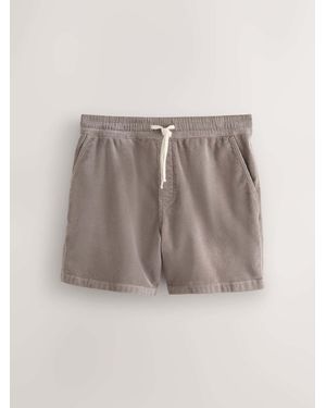 Next Elasticated Waist 7 Inch Cord Shorts - Natural
