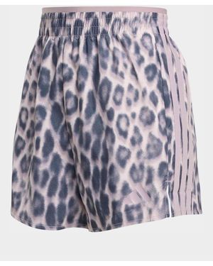 adidas Workout Essentials Leopard Woven Shorts - Purple
