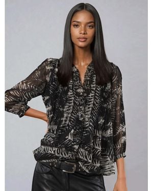 Religion Carolina Shirt With Frill Collar - Black