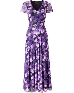 Joe Browns Fabulous Floral Mesh Maxi Dress - Lila