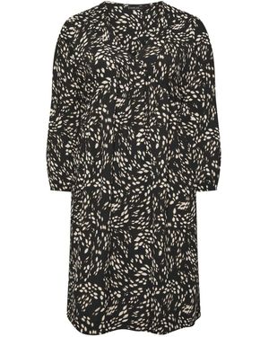 Evans Balloon Sleeve Dress - Black