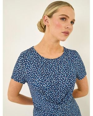 Roman Petite Twist Front Stretch Dress - Blau