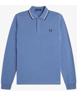 Fred Perry Sleeve Twin Tipped Polo Shirt - Blue