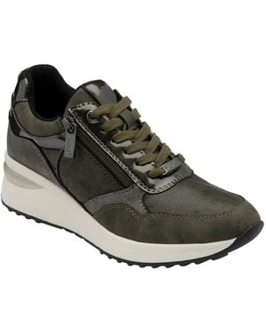 Lotus Zip-Up Wedge Sneakers - Black