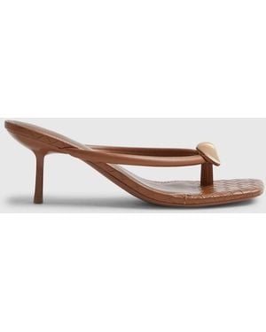 River Island Hardware Toe Thong Sandals - Brown