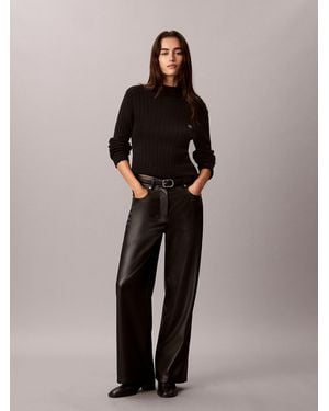 Calvin Klein Faux Leather Pants - Black