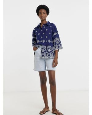JD Williams Embroidered Border Shirt - Blue