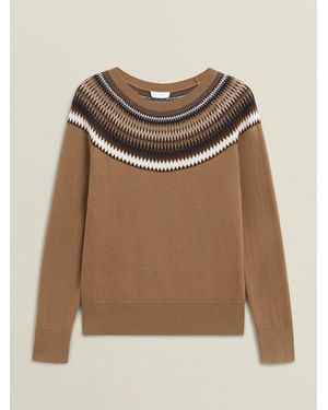 Hobbs Greta Fairisle Jumper - Brown