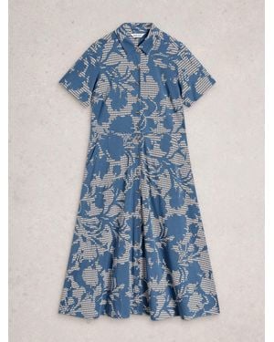 White Stuff Rua Jersey Shirt Dress - Blue
