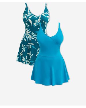 JD Williams Ruffle Swimdresses 2 Pack - Blue