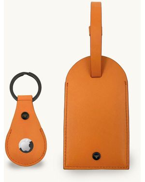 Apatchy Leather Luggage Tag And Air Tag Gift Set - Orange