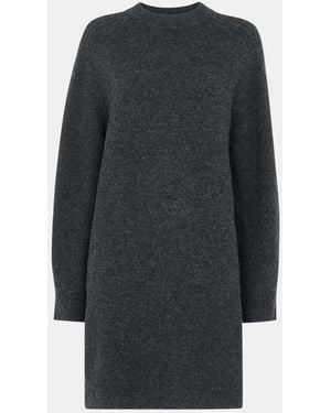 Whistles Ava Round Neck Knitted Dress - Gray
