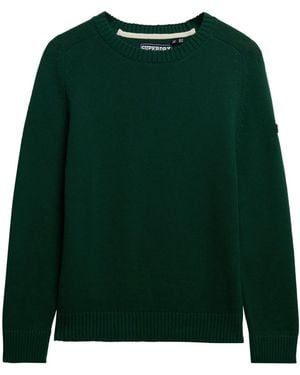 Superdry Relaxed Ribbed Knitted Sweater - Green
