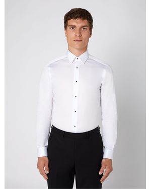 Remus Uomo Slim Fit Studded Dress Shirt - White