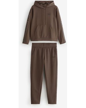 EA7 Logo Regular-Fit Sweatshirt & Joggers - Brown