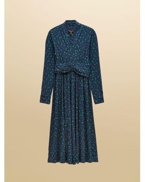 Joules Mina Jersey V Neck Ruched Waist Midi Dress - Blue