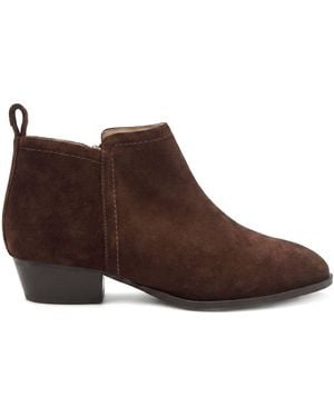 Jones Bootmaker Chocolate Floralie Leather Cushioned Ankle Boots - Brown