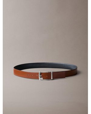 Calvin Klein Woven Metal Buckle Belt - Brown