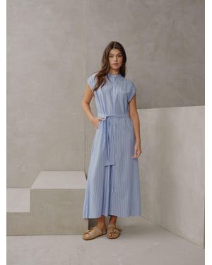 Smith & Soul Striped Dress With Belt - Gray