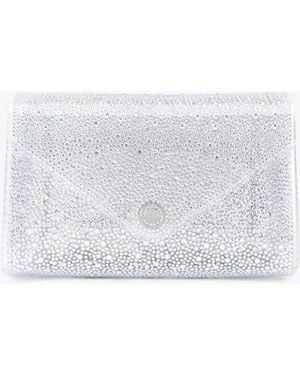 Carvela Kurt Geiger Chrome Positano Vinyl Clutch Bag - White