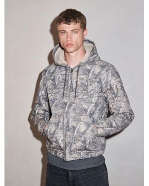 Next Khaki Realtree Edit Borg Lined Canvas Hooded Jacket - Gray