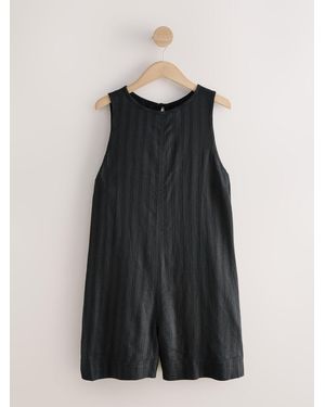 Next Linen Rich Playsuit - Black