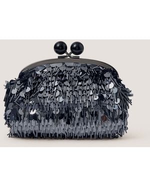 Monsoon Jade Sequin Fringe Clutch Bag - Blue