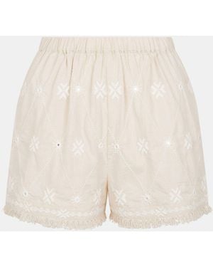 Accessorize Mirror Embroidered Shorts - White