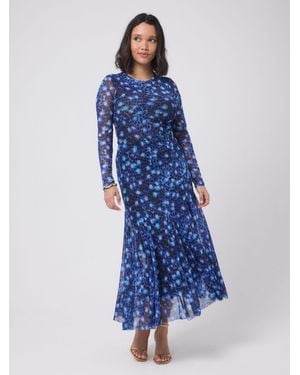 Scamp & Dude Paradise Cheetah Mesh Maxi Skirt - Blue