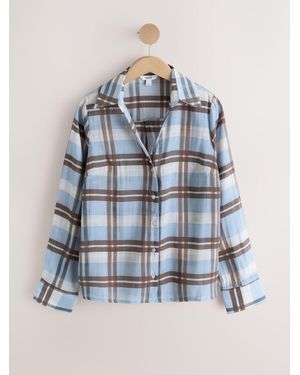 Next Sheer Shirt - Blue