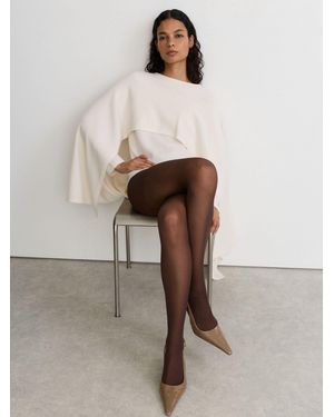 Reiss Talitha - Chocolate Colored 40 Denier Tights, S-m (us 4-10) - White