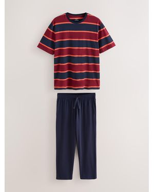 Next Stripe Short Sleeve Pajamas Set - Blue