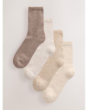 Next Neutral Neppy Cushion Sole Ankle Socks 4 Pack - Natural